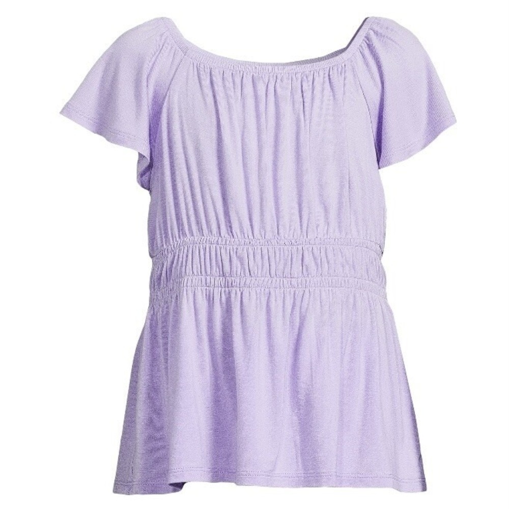 Wonder Nation Girls Elastic Waist Top Large 10-12 New with Tags Lilac Bud Smock